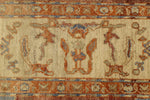 Vintage Handmade 13x16 IGreen and Ivory Anatolian Turkish Oushak Distressed Area Rug