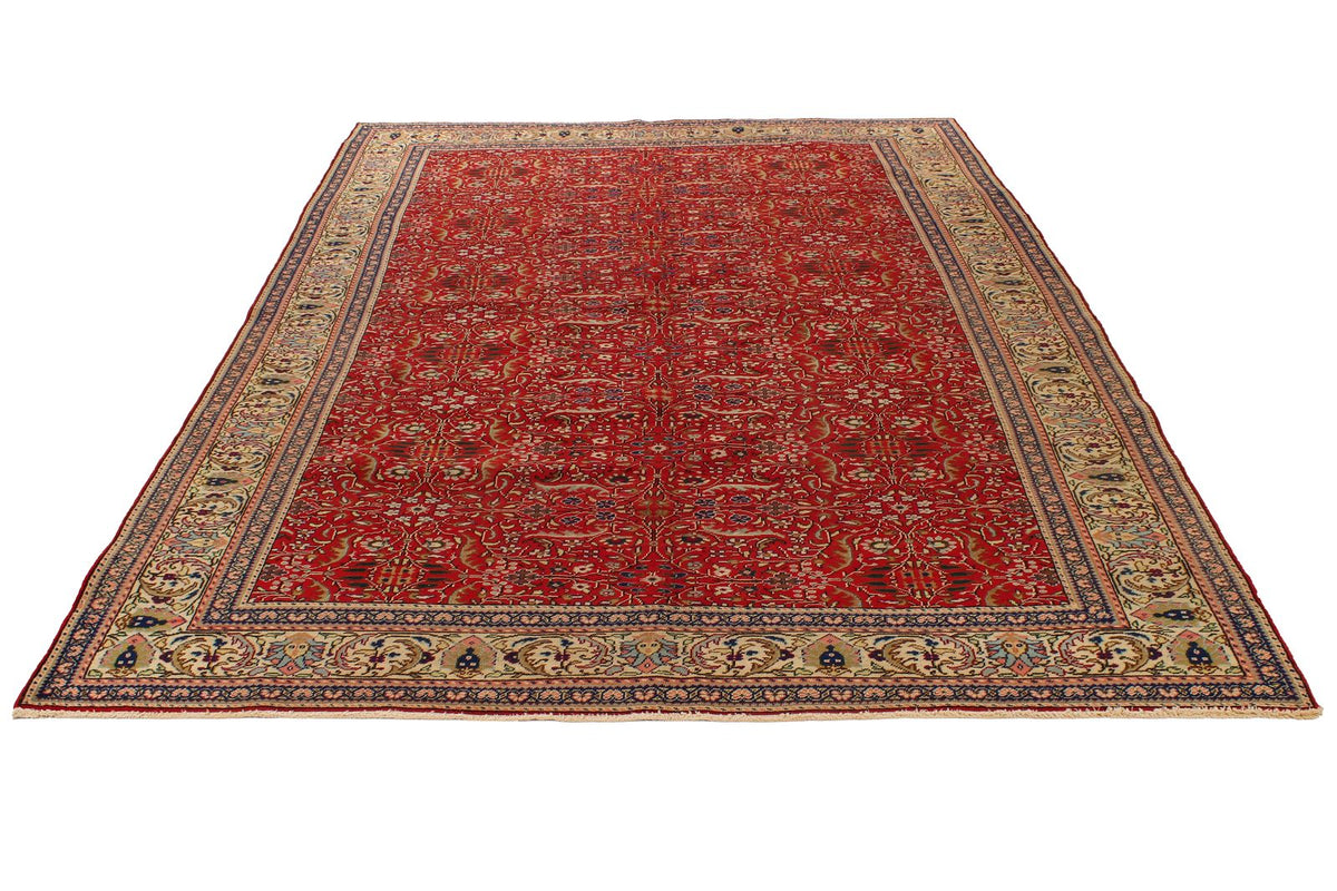 7x9 Red and Ivory Turkish Traditional Rug