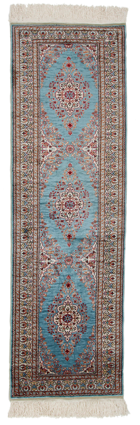 2x5 Blue and Ivory Turkish Traditional Runner