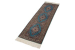 2x5 Blue and Ivory Turkish Traditional Runner