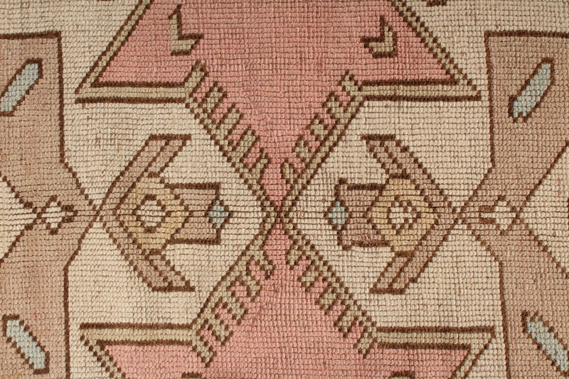 8x12 Pink and Beige Turkish Tribal Rug