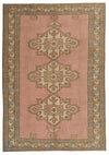 8x12 Pink and Beige Turkish Tribal Rug