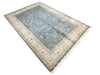 6x9 Blue and White Turkish Silk Rug