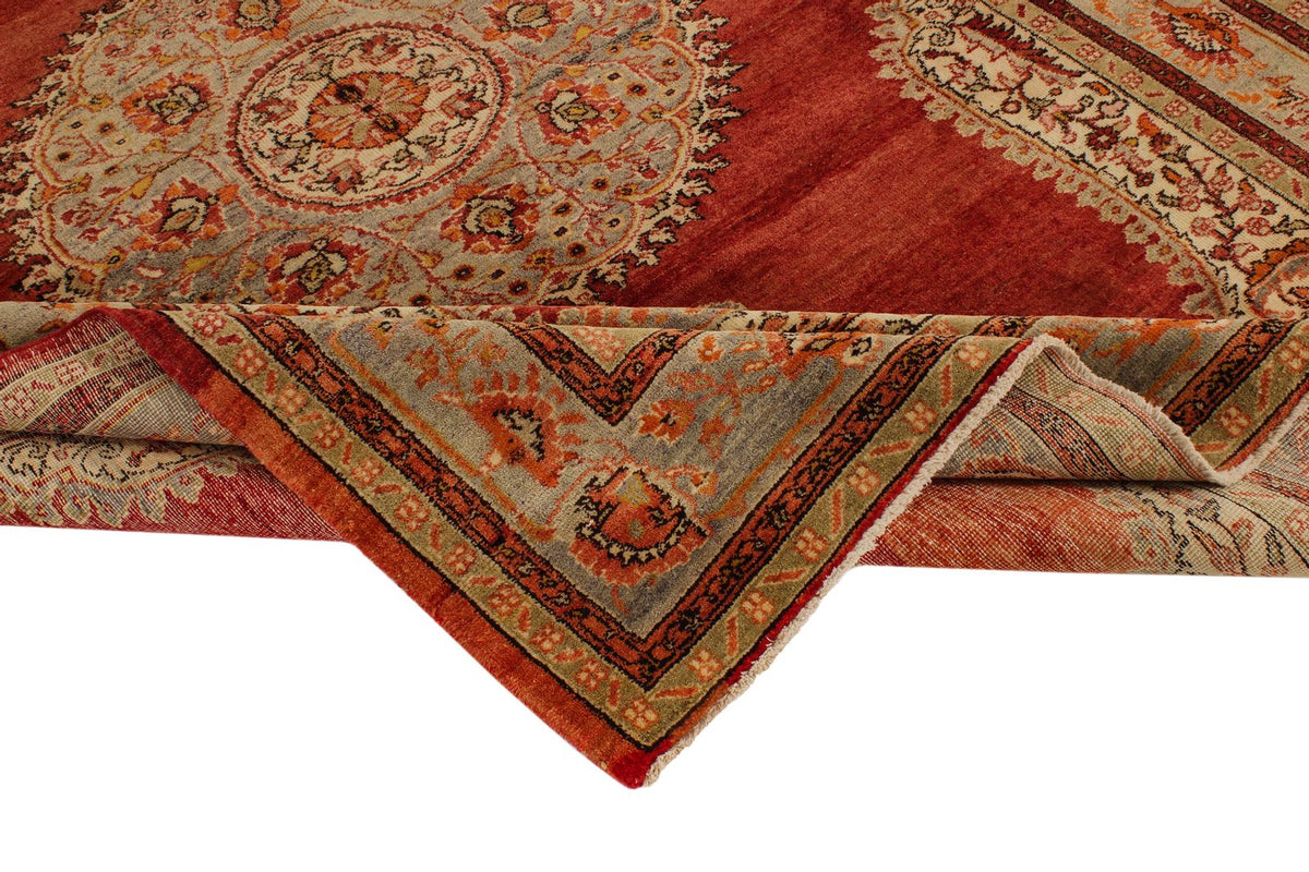 7x10 Red and Green Turkish Traditional Rug
