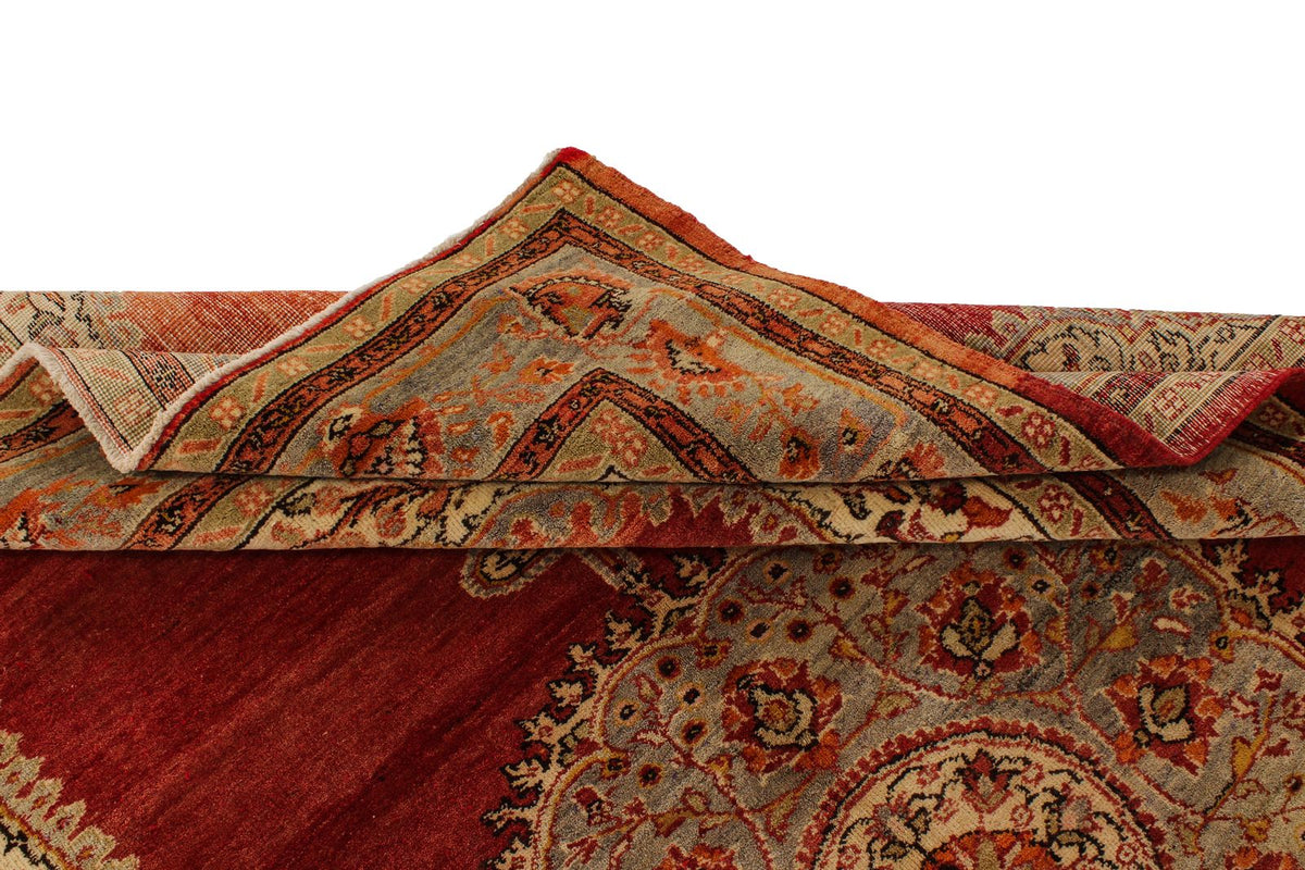 7x10 Red and Green Turkish Traditional Rug