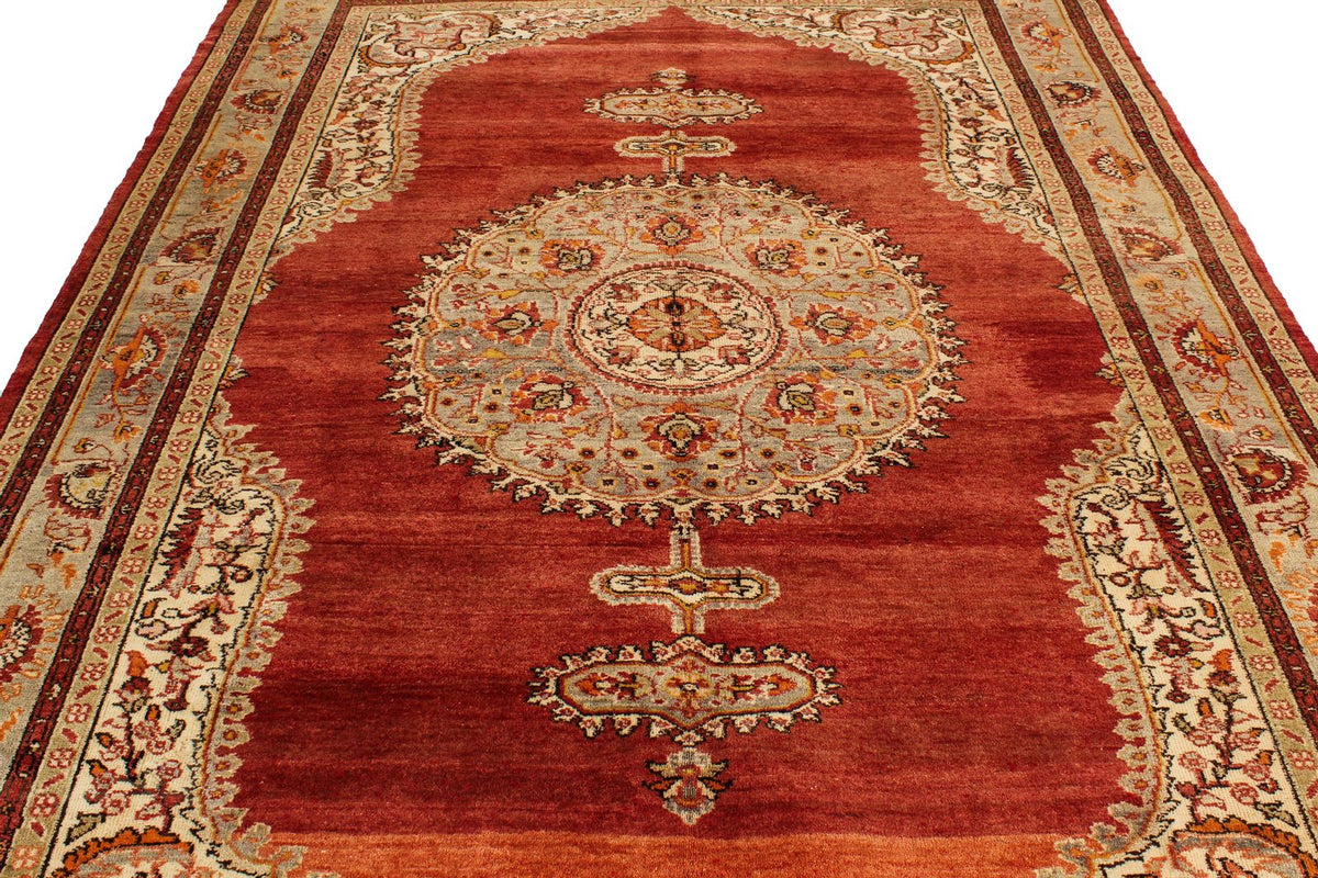 7x10 Red and Green Turkish Traditional Rug