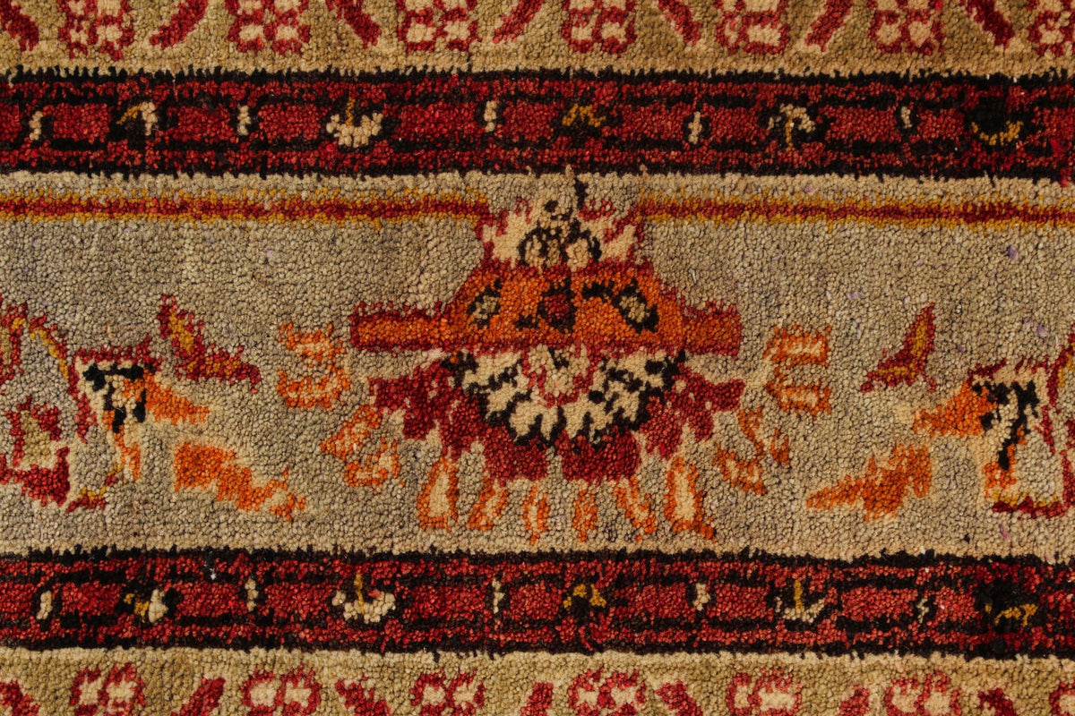 7x10 Red and Green Turkish Traditional Rug