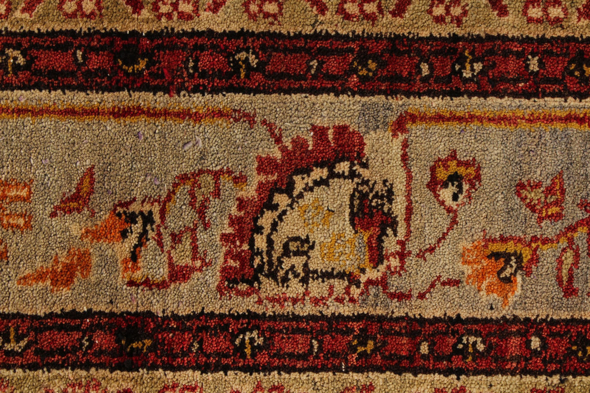 7x10 Red and Green Turkish Traditional Rug