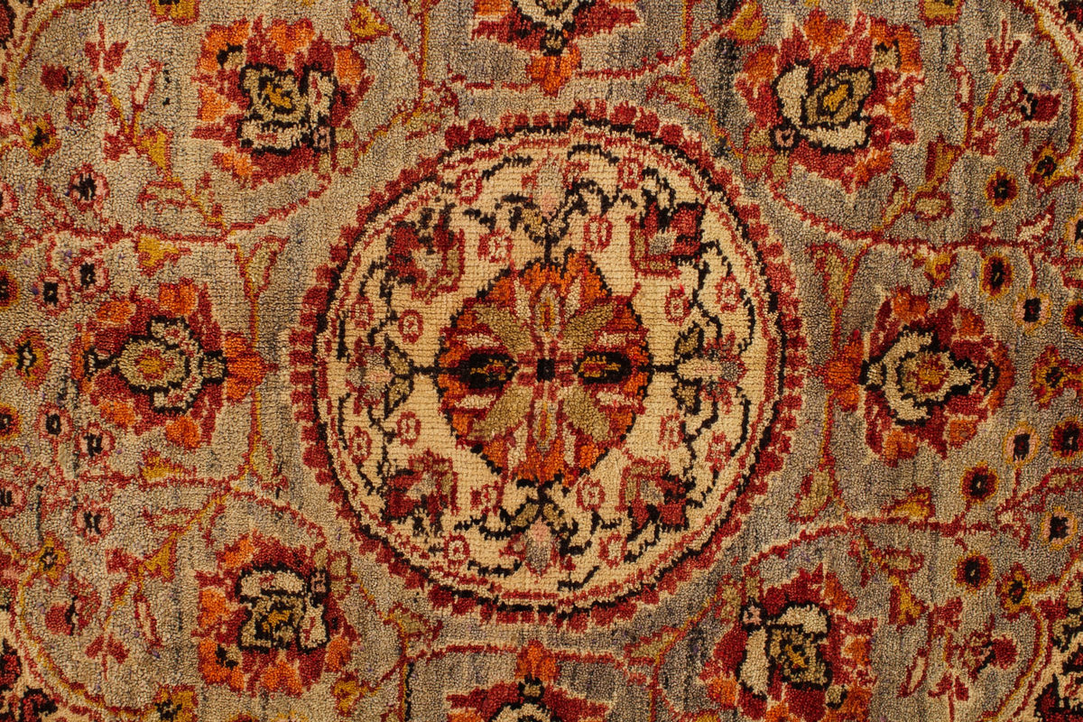 7x10 Red and Green Turkish Traditional Rug