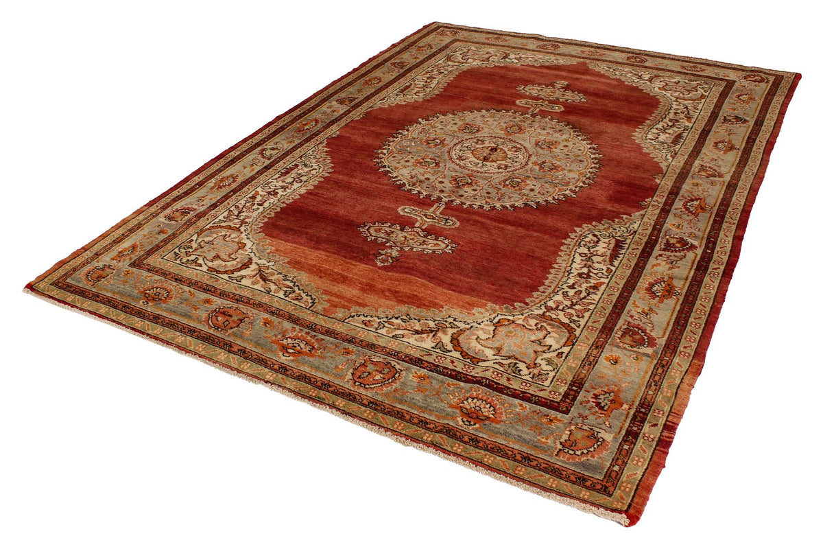 7x10 Red and Green Turkish Traditional Rug