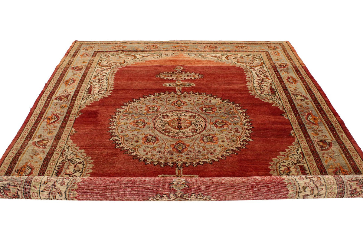 7x10 Red and Green Turkish Traditional Rug