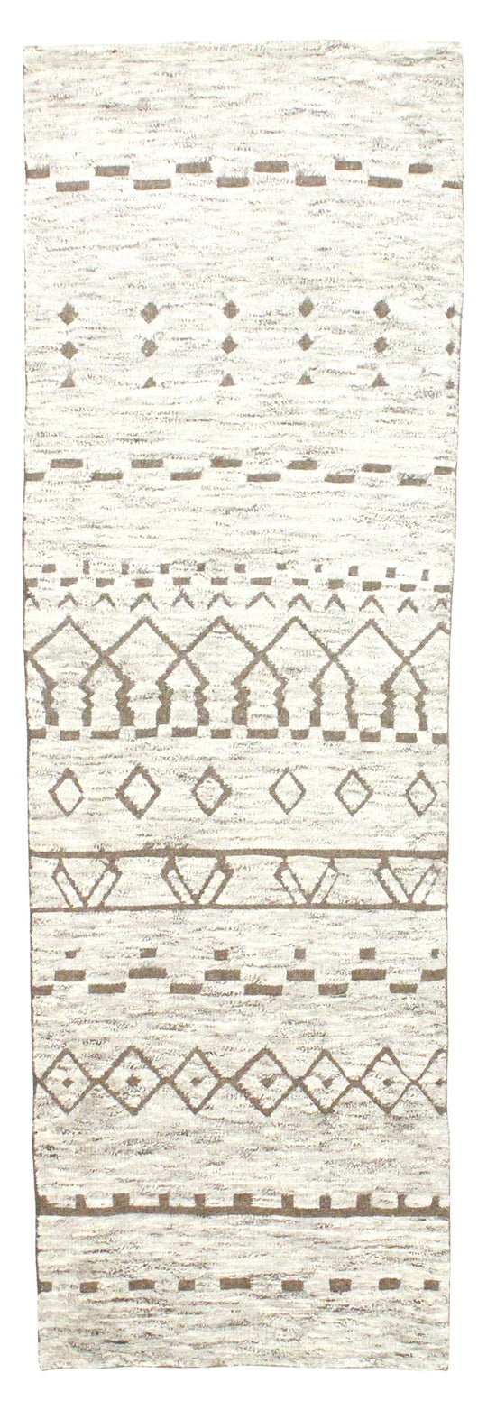 3x10 Beige and Brown Modern Contemporary Runner