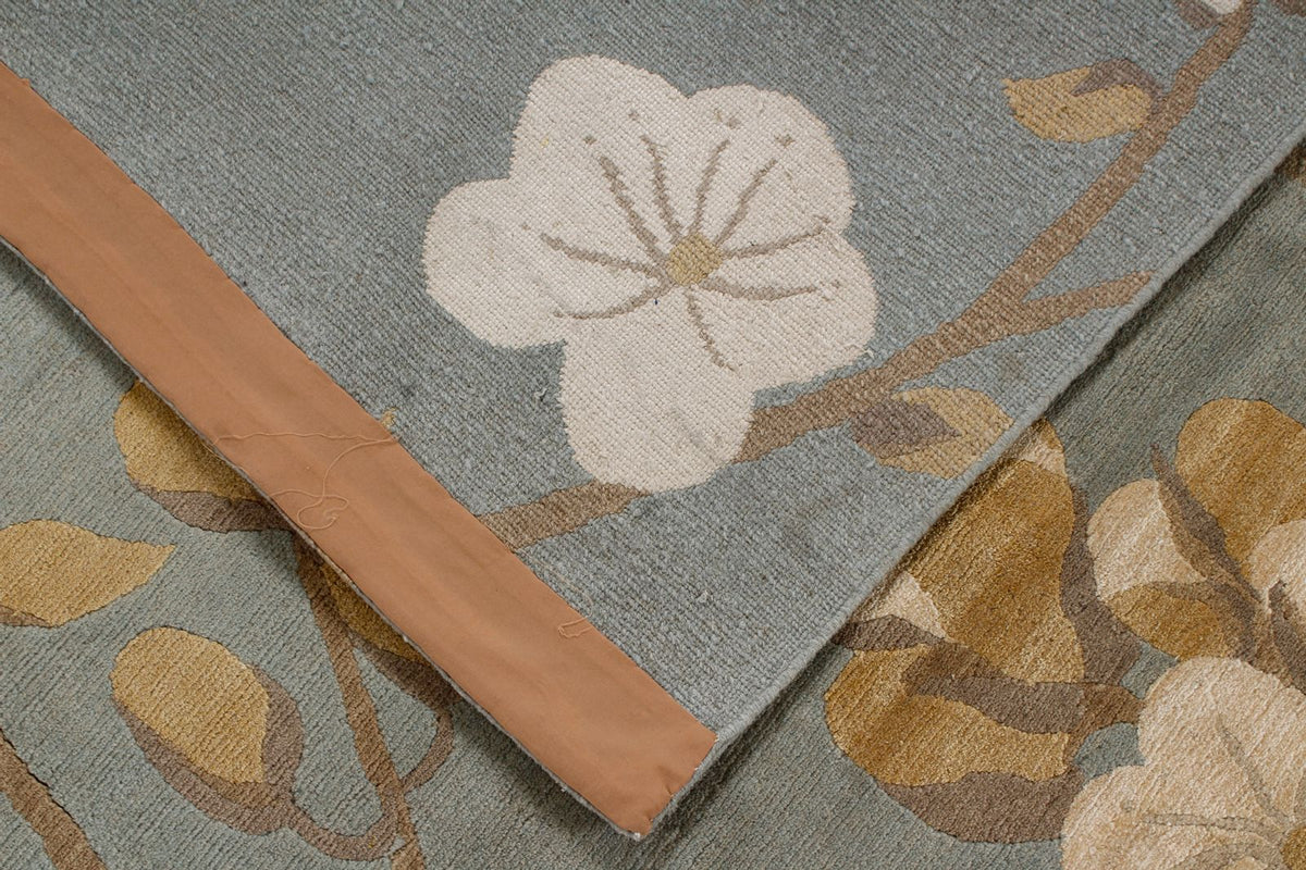 9x12 Blue and Ivory Modern Contemporary Rug
