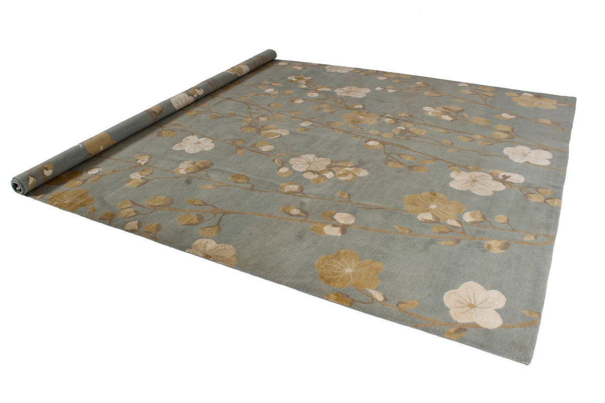 9x12 Blue and Ivory Modern Contemporary Rug