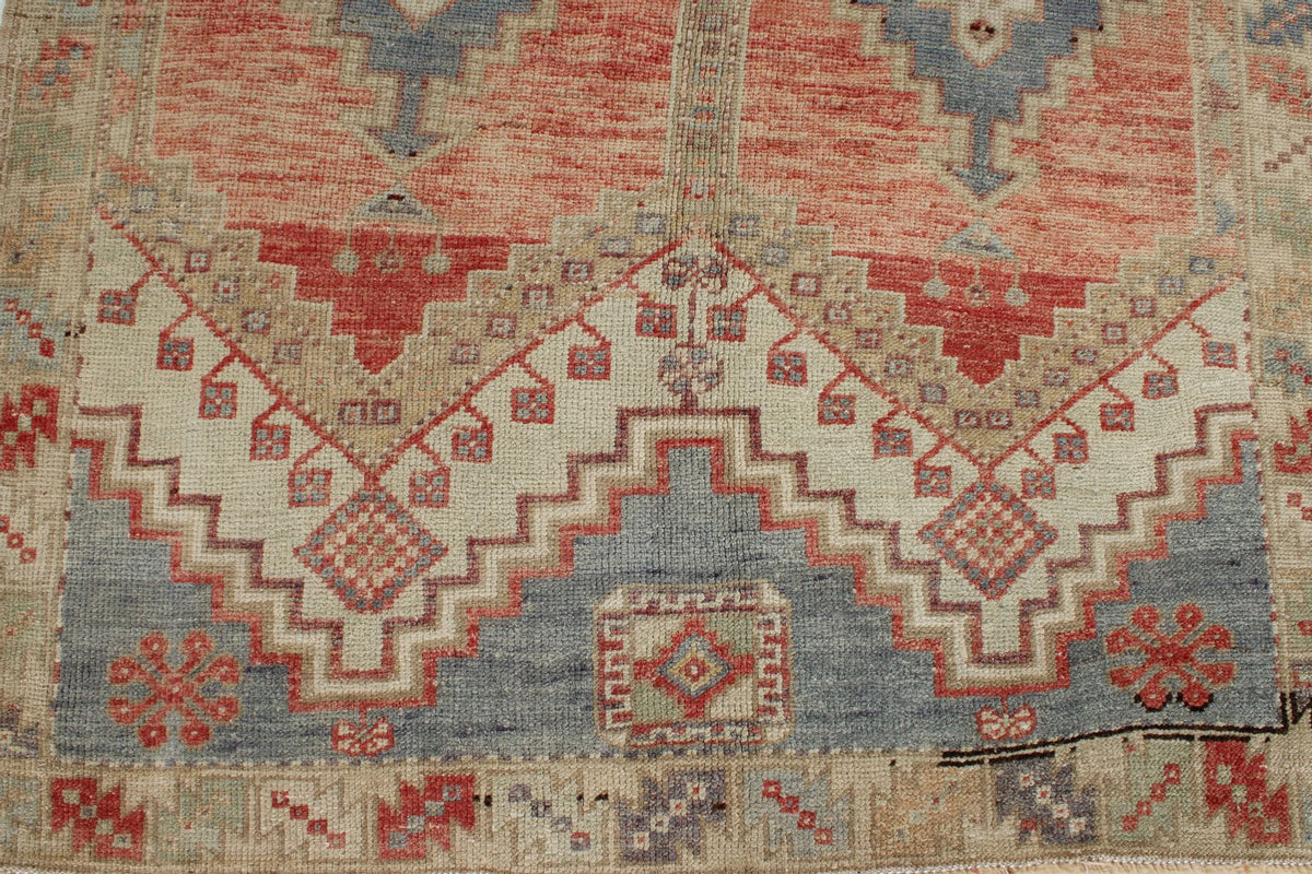 4x6 Pink and Green Turkish Tribal Rug