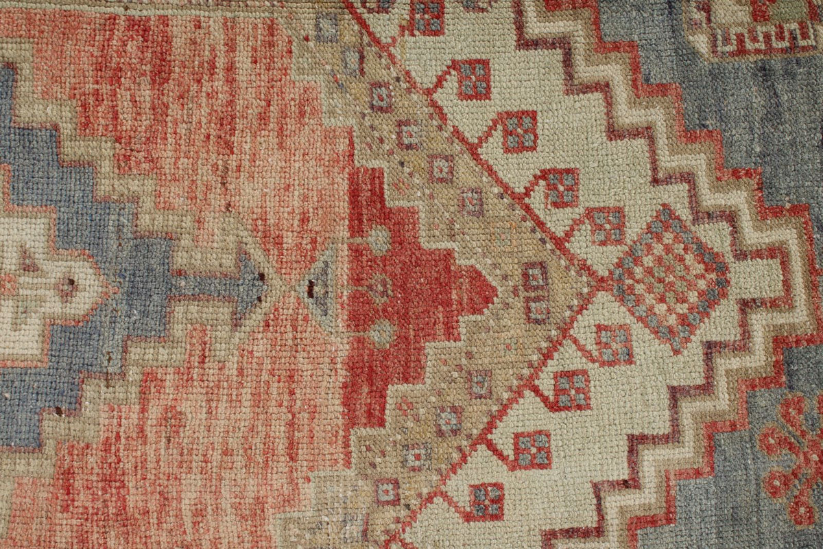 4x6 Pink and Green Turkish Tribal Rug