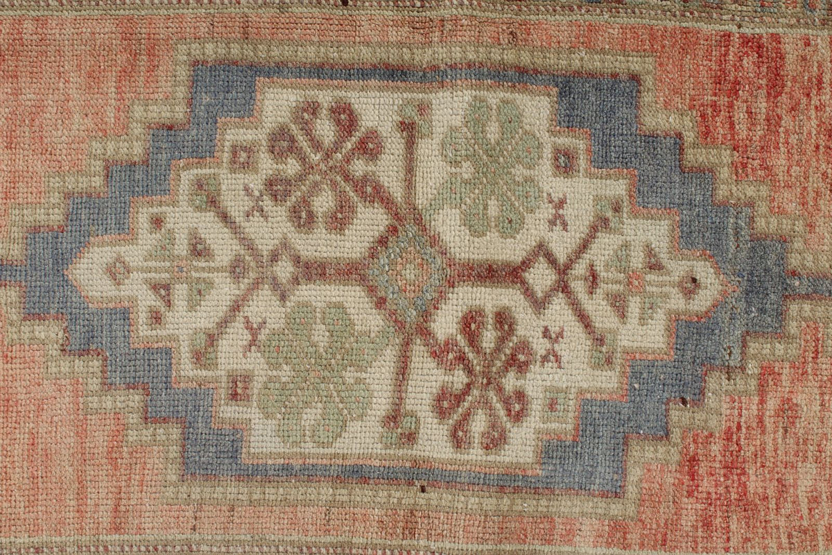 4x6 Pink and Green Turkish Tribal Rug