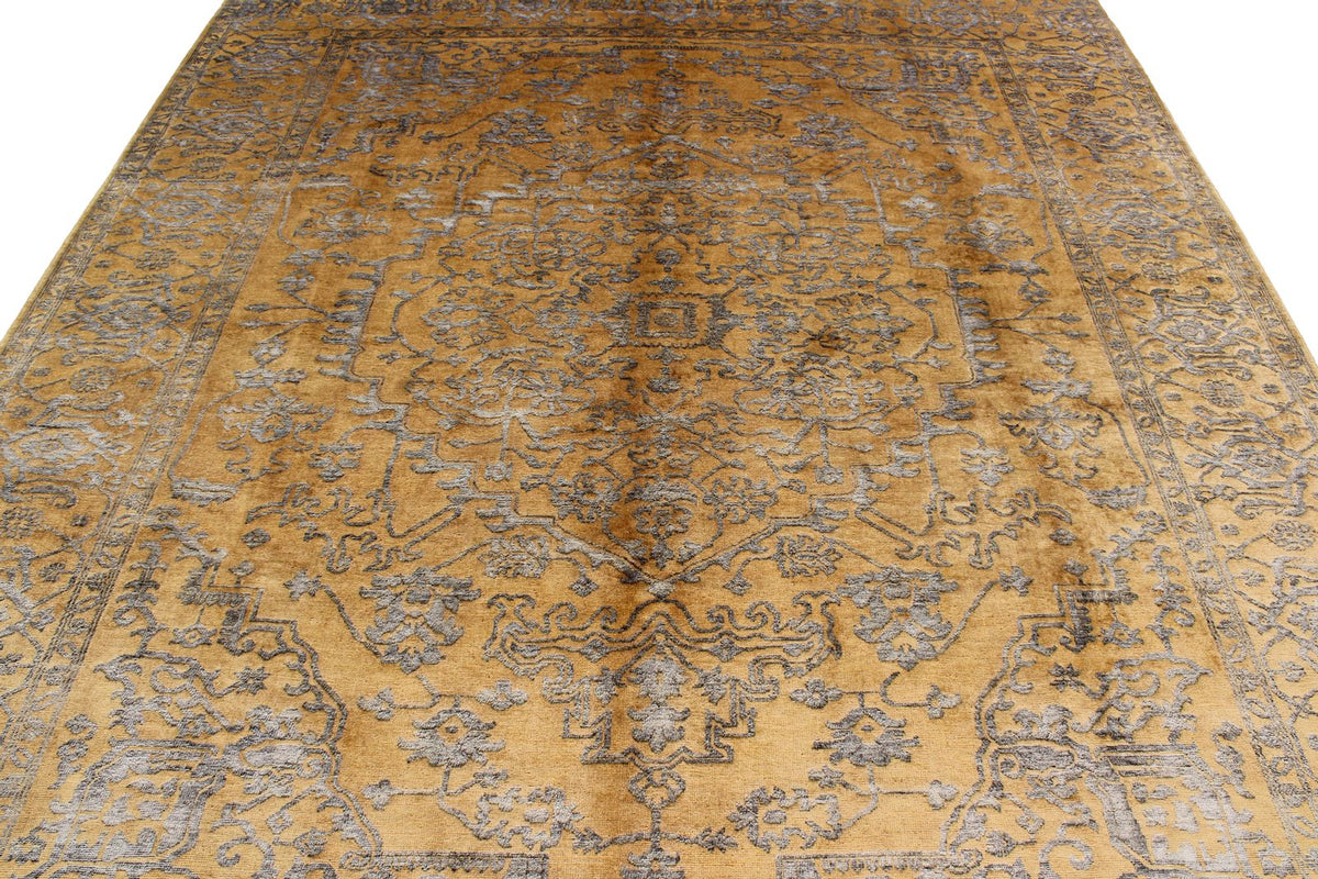 8x10 Gold and Gray Modern Contemporary Rug