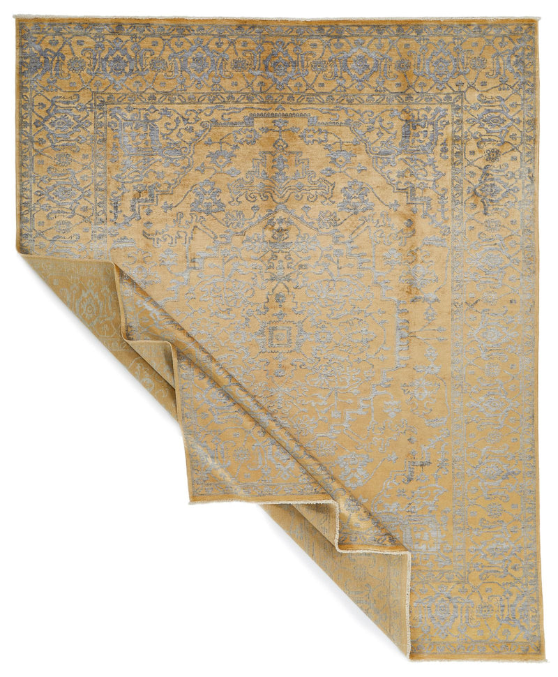 8x10 Gold and Gray Modern Contemporary Rug