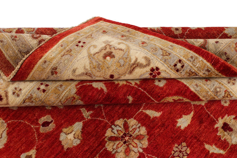 8x10 Red and Beige Turkish Oushak Rug