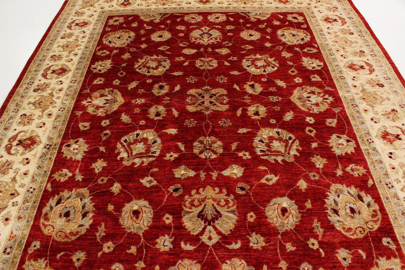 8x10 Red and Beige Turkish Oushak Rug