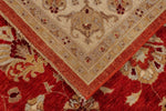 8x10 Red and Beige Turkish Oushak Rug