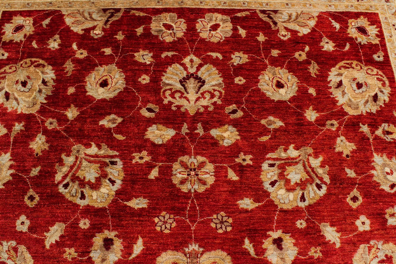 8x10 Red and Beige Turkish Oushak Rug