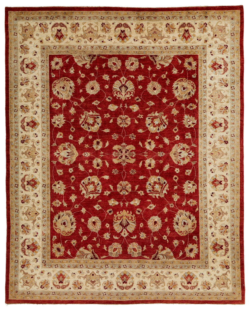 8x10 Red and Beige Turkish Oushak Rug