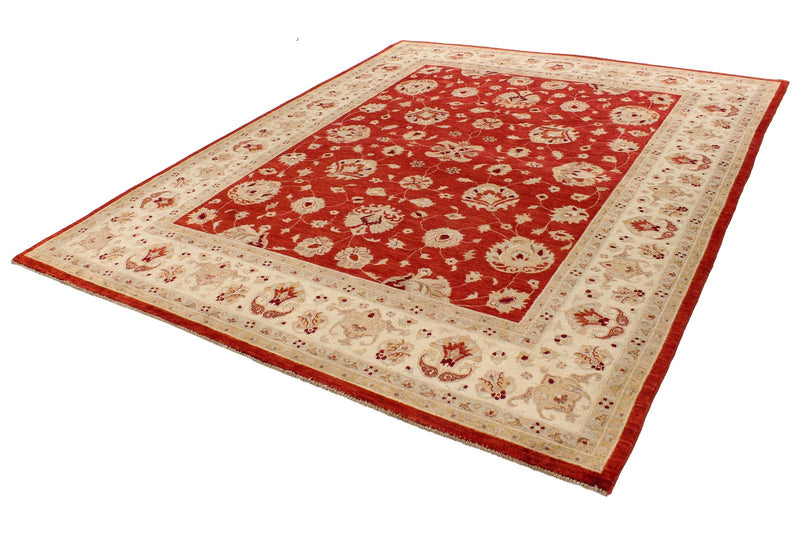 8x10 Red and Beige Turkish Oushak Rug