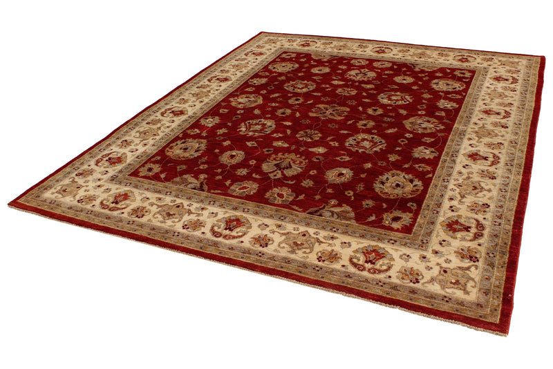 8x10 Red and Beige Turkish Oushak Rug