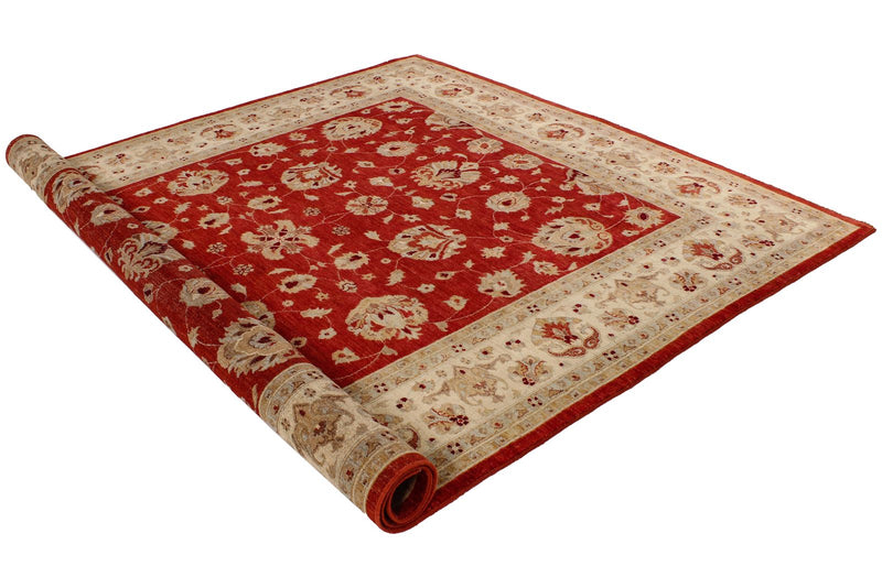 8x10 Red and Beige Turkish Oushak Rug