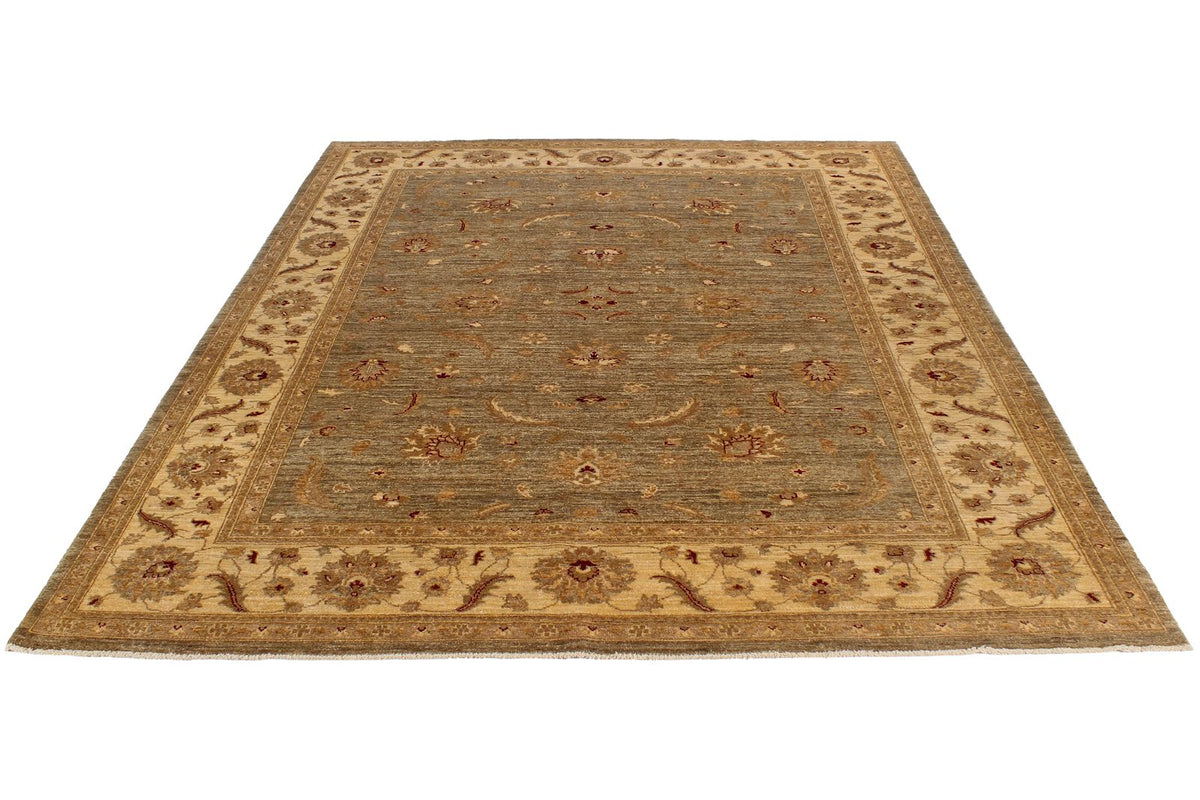 8x10 Green and Beige Turkish Oushak Rug