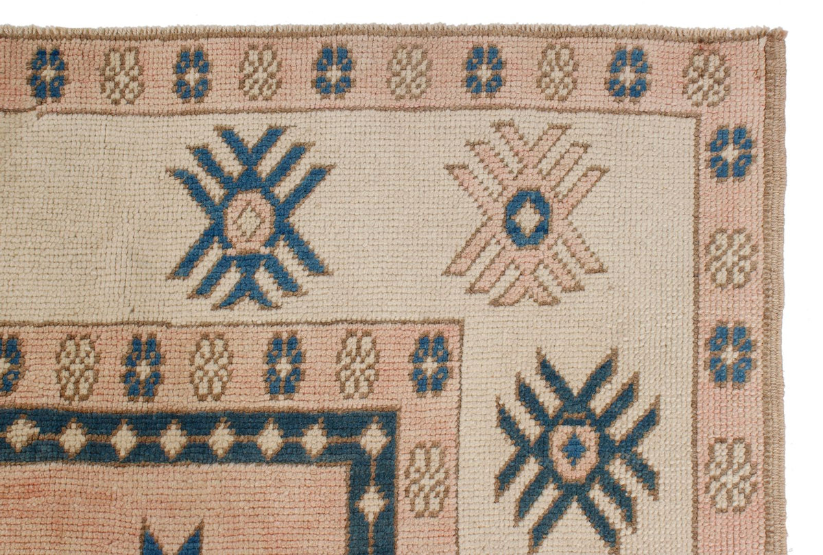 9x11 Navy and Pink Turkish Tribal Rug