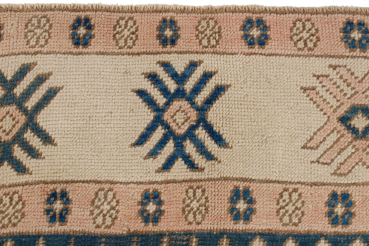 9x11 Navy and Pink Turkish Tribal Rug