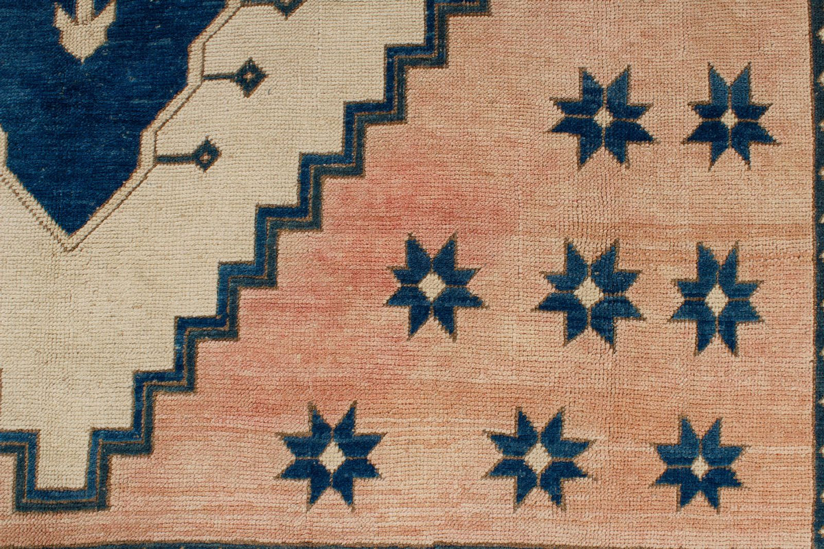 9x11 Navy and Pink Turkish Tribal Rug