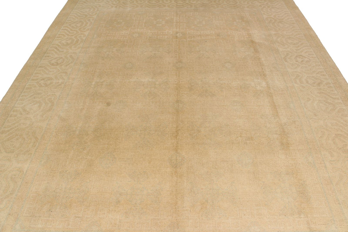 Vintage Handmade 8x10 Beige Anatolian Turkish Tribal Distressed Area Rug