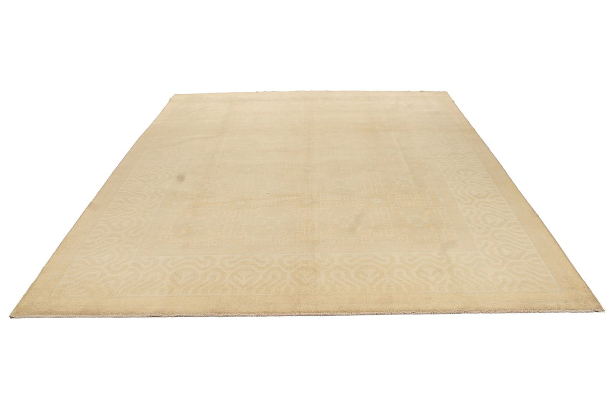 Vintage Handmade 8x10 Beige Anatolian Turkish Tribal Distressed Area Rug