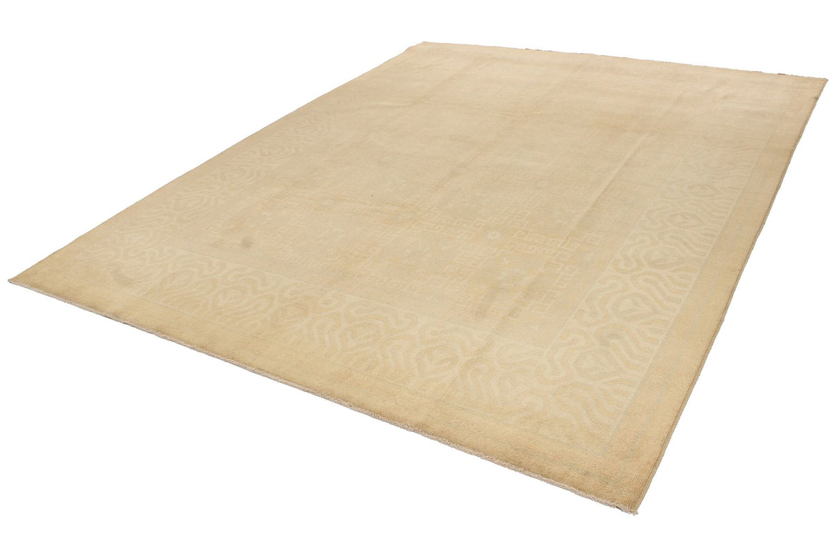 Vintage Handmade 8x10 Beige Anatolian Turkish Tribal Distressed Area Rug