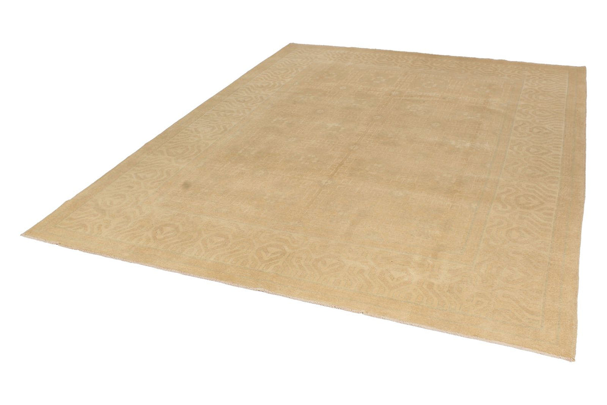 Vintage Handmade 8x10 Beige Anatolian Turkish Tribal Distressed Area Rug