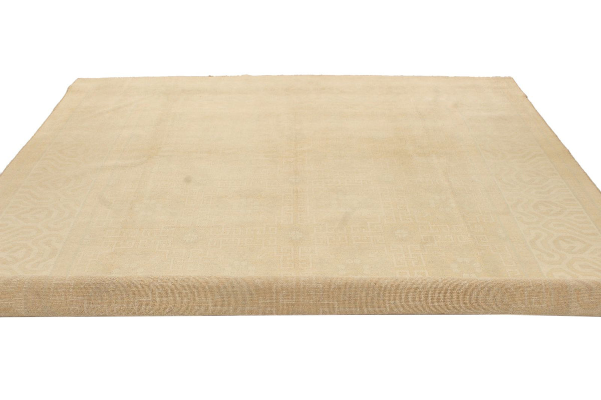 Vintage Handmade 8x10 Beige Anatolian Turkish Tribal Distressed Area Rug