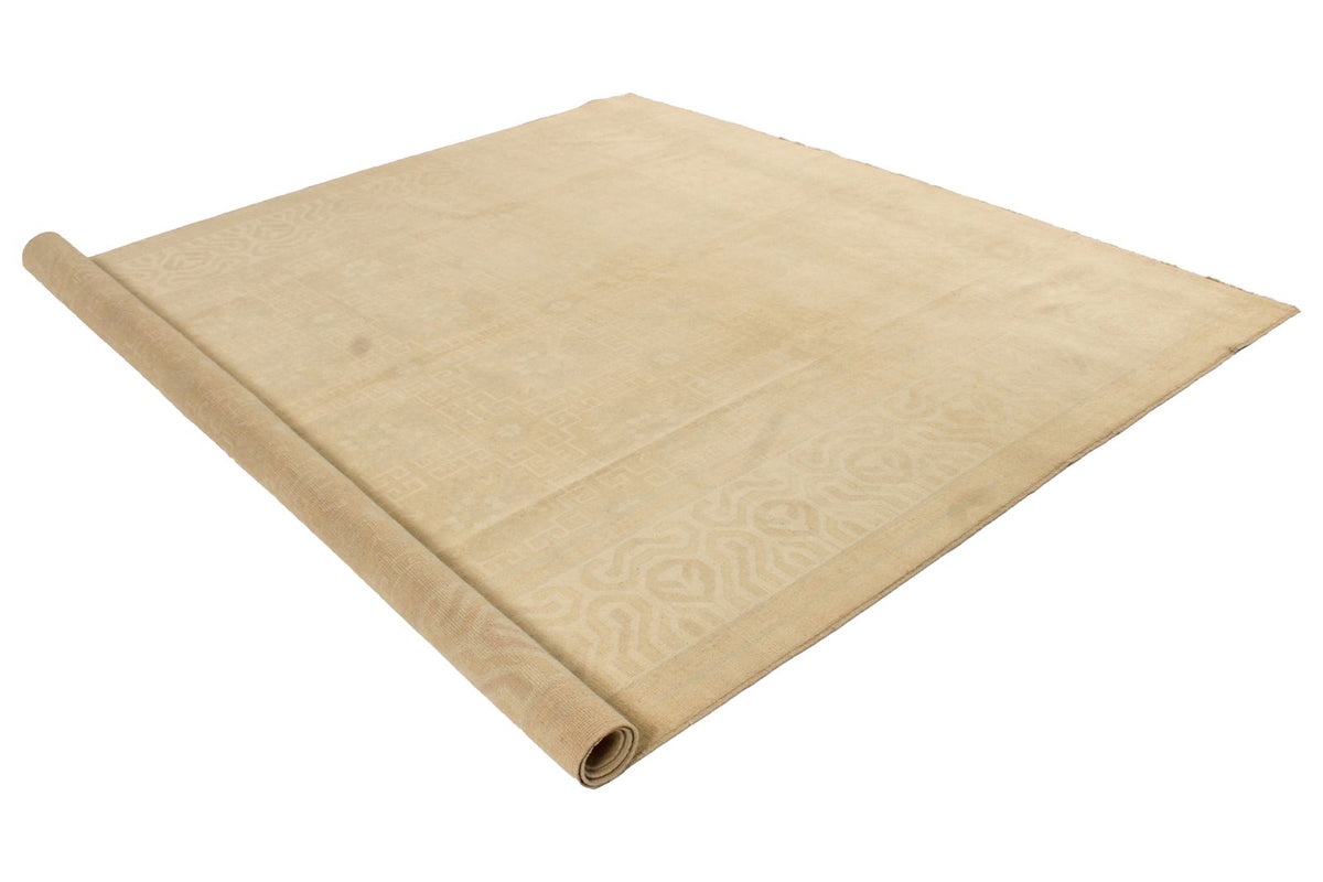 Vintage Handmade 8x10 Beige Anatolian Turkish Tribal Distressed Area Rug