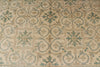 10x14 Ivory and Green Turkish Traditional Rug