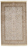 5x8 Ivory and Beige Turkish Silk Rug