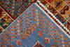 6x8 Beige and Blue Turkish Tribal Rug