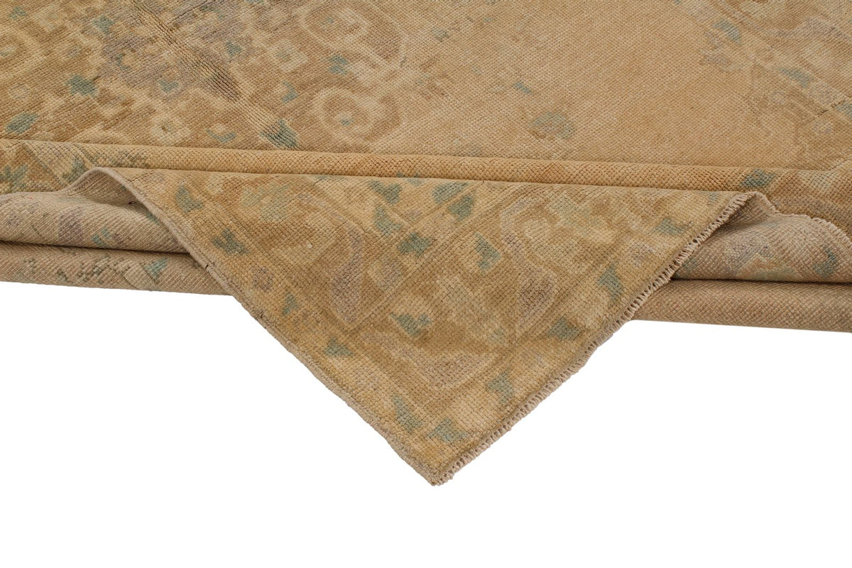 5x8 Green and Brown Turkish Tribal Rug