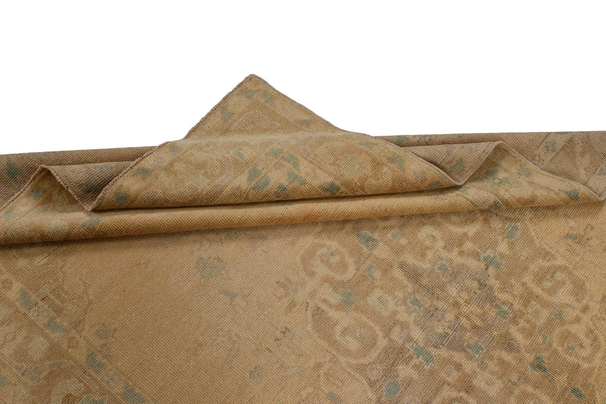 5x8 Green and Brown Turkish Tribal Rug