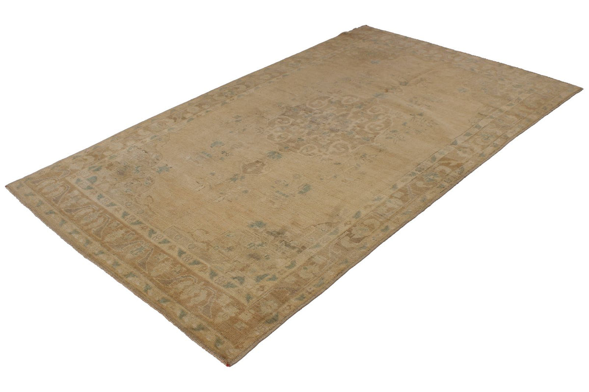 5x8 Green and Brown Turkish Tribal Rug