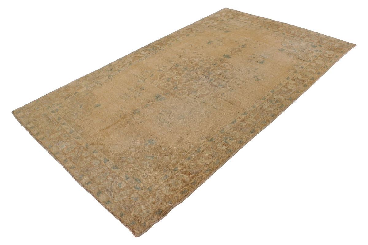 5x8 Green and Brown Turkish Tribal Rug