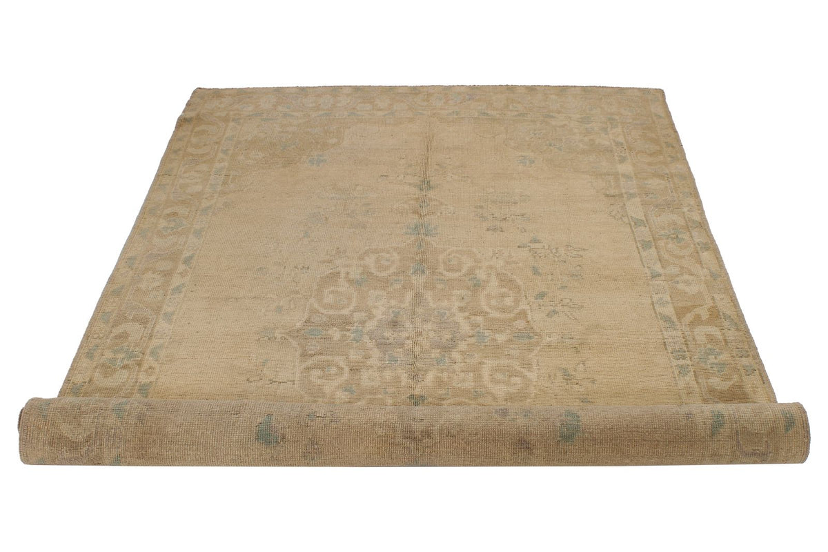 5x8 Green and Brown Turkish Tribal Rug