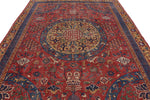 8x12 Red and Ivory Turkish Tribal Rug